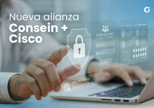Imagen tecnológica que muestra la alianza entre Consein y Cisco.